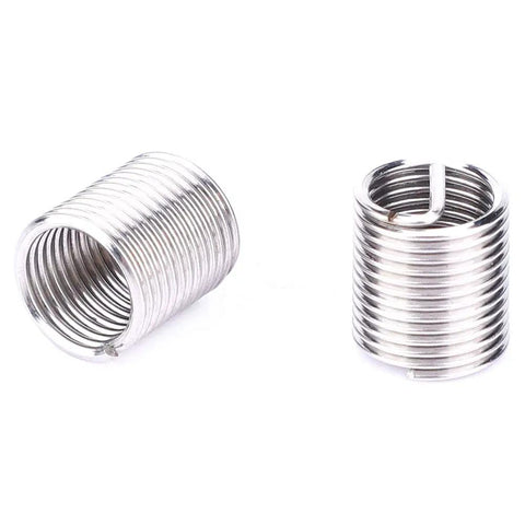 Stainless Steel M8x1 Thread Repair Kit 20 Pcs For Damaged Threads Heavy Duty Thread Inserts For Metal And Plastic Easy Install Pro Grade Repair For Stripped Threads, two threaded inserts