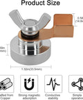 Five Piece Magnetic Welding Ground Clamp Set That Slaps Securely To Any Metal For Heavy Duty Jobs With Zero Hassle And Total Grip For Pros Who Need Reliable Grounding Fast, close-up view of a copper and metal clamp.