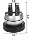 Badass 5 Inch Ball Vise With 360 Degree Swivel Head And 34 Piece Jewelry Setting Attachments Solid Stainless Steel workbench vice, dimensions 3.5x5.1x7.5 inches.
