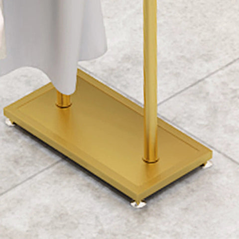 Base of Beefy Double Pole Clothes Rack Heavy Duty Metal Coat Display Stand Gold Floor Standing Drying Rack for Clothing Shop
