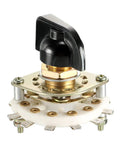 11 Position 1 Pole Band Selector Rotary Switch With Knob 12 Pins 1 Deck Mount 9.7mm Mount Hole 6mm Shaft 11.7mm Shaft Length Black Knob Included Durable Panel Mount Electronics Component
