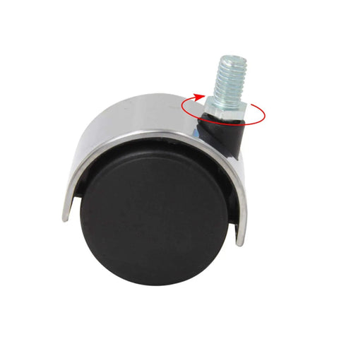 Close-up of Heavy Duty Replacement Office Chair Casters Set Of 5 Swivel Wheels With 2 Inch Diameter And 10X16MM Stem.