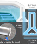 Collapsible 67 Inch Shower Threshold Water Dam Barrier For Wet Dry Separation Keeps Water From Spilling In Curbless Showers And Bathrooms Flexible Cut To Fit Barrier For Kitchen And Bath No Mess Easy Install showing dimensions and cutting option