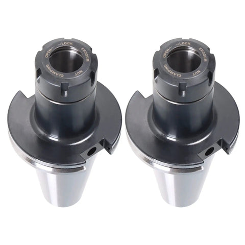 Two CAT50 ER32 100mm Collet Chuck Set For CNC Milling Lathe Tool Holders with ER Nut UM, metallic finish, 0.0001 Inch Precision