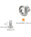One Hundred Pack Of Size 2 56 X 3 16 Button Head Socket Cap Screws Forged From Grade 304 Stainless Steel showing hex socket design and size.