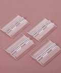 Set Of Four Clear Acrylic Folding Hinges 45x35mm Mini Hinge Hardware For Furniture Cabinets Doors Jewelry Boxes Tool Boxes And More DIY Friendly Easy Install Flexible Folding Design on display.