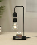 Dope Magnetic Levitating Lamp With Floating LED Bulb Wireless Charging Desk Light Auto Control Touch Switch Perfect For Your Dope Home Office Everyday Setup on desk with phone charging