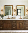 Gold Wall Sconce With Clear Glass, Modern Vanity Lighting Up And Down Indoor Wall Lights For Bathroom, Durable Metal Frame