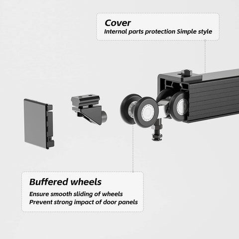 12Ft Box Rail Exterior Sliding Barn Door Hardware Kit Aluminum Alloy Wall Mount Built Tough Heavy Duty Track With Smooth Quiet Rollers