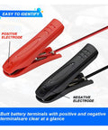 Heavy Duty 3 2FT Alligator To Sae Battery Charging Cable With Thick Insulated Clamps Quick Snap Disconnect For Car Solar Power And Dead Jump Start No Fuss Wiring Setup, red and black terminals.