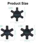 Jaw coupling inserts set, black NBR rubber, three pieces for L075/L095/L100 L-jaw couplers