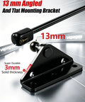 Heavy Duty Steel 13mm Ball Stud Mounting Bracket Kit For Gas Shock Spring Strut Lift Support Prop Rod Adapter with angled edge.