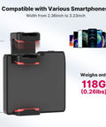 Grip Holder For Smartphone With Remote Shutter Tripod Mount And Removable Ring Light size details and compatibility info