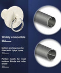 Diagram featuring Outdoor Roller Shade Replacement Bungee Kit And End Cap For Coolaroo Exterior Blinds In Sand, 2 Pack compatibility details.
