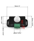 Motion Sensor Led Switch Four Pack With Timer Function No Fuss Auto On Off 12 To 24V 6A Load Detects From Five To Eight Meters Adjustable One To Ten Minute Delay 60 Degree Field Of View Infrared Dome Sensor For Lights And Appliances, 76mm