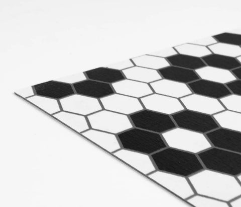 Black And White Geometric Floral Peel And Stick Floor Tiles 12x12 Inch 10 Pack No Grout Needed Water Resistant Vinyl Flooring corner detail