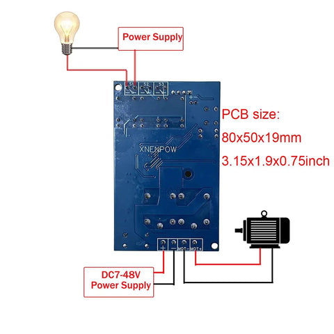 Remote PWM DC Motor Speed Controller With Forward And Reverse For Train Models 9V To 48V Up To 7A Includes 3 Independent Relays