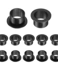 Flanged Nylon Sleeve Bearings Set 12 Pcs Self Lubricating Bushings 15.1mm Bore 17mm OD 12mm Length Flange 23mm Nylon Black