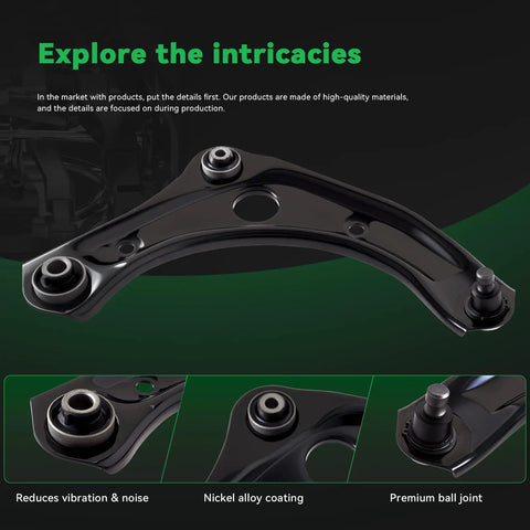 Close-up of Nissan Versa Front End Suspension Kit Lower Control Arm with Ball Joint for 2012-2019 Versa Note Micra 1.6L