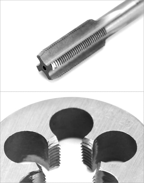 One Half Inch Twenty Eight UNEF Tap And Die Set HSS Right Hand Threading Tool Kit With Round Die And Plug Tap For Metal Machining