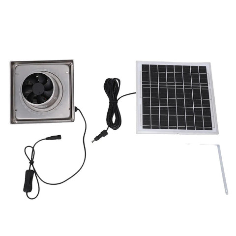 Solar Exhaust Fan Kit With 8W Panel For Greenhouses Sheds Porta Potty Dog Houses And Chicken Coops And More 7.3 Inch Ventilation Fan Pulls Hot Air And Odors Out Keeps Indoor Air Fresh Portable Easy Install