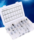 Elastic Cylindrical Pin Set 240 Pieces Carbon Steel Hollow Positioning Pins in box with varied sizes from 1.5 to 5mm visible
