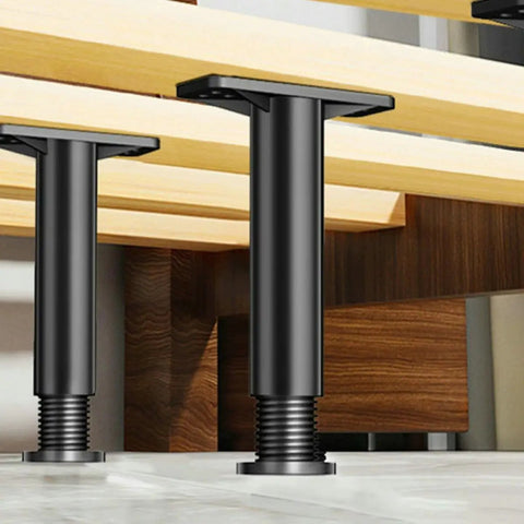 2 Pack Adjustable Bed Frame Support Legs with Heavy Duty Metal Bases and Floor Protection, Ideal for Beds and Couches