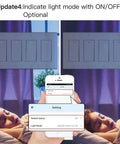 WiFi Wall Push Button Smart Light Switch 4 Gang, 2.4GHz, Neutral Wire Required with remote control via smartphone app, bedroom scene.