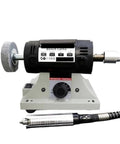 Badass 800W Heavy Duty Gemstone Polishing Machine Dual Head Bench Grinder With Flexible Shaft For Crystal Stone Engraving And Stepless Speed Control Pure Copper Motor with flexible shaft and dual spindles.