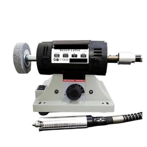 Badass 800W Heavy Duty Gemstone Polishing Machine Dual Head Bench Grinder With Flexible Shaft For Crystal Stone Engraving And Stepless Speed Control Pure Copper Motor with flexible shaft and dual spindles.