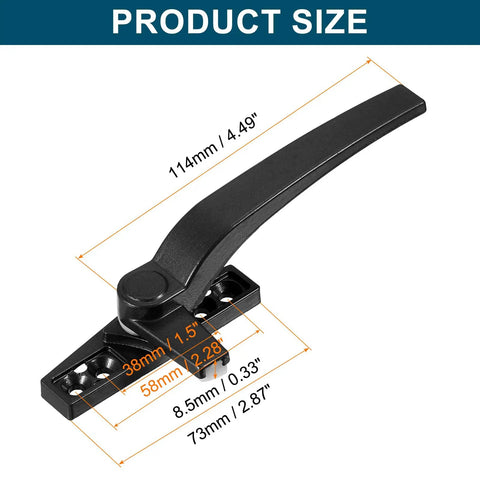 Heavy Duty Zinc Alloy Casement Window Locking Handle Right Hand Grip Black Finish Top Shelf Window Hardware Kit For Bulletproof Sash Security And No Sweat Daily Use
