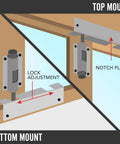Patio Sliding Door Security Foot Lock Kick Lock For Top Rail Or Bottom Rail Childproof Guardian Easy Foot Operated Lock 2 Pack diagram