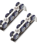 8 Wheel Door Track Pulley Kit For Sliding Barn Doors, Silent Rolling Floor Track System With Detachable L Shape Inserts