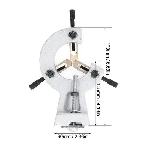 Rock Solid Mini Lathe Steady Rest Featuring Built Tough Metal Center Support for precise machining, 60mm clamp size.