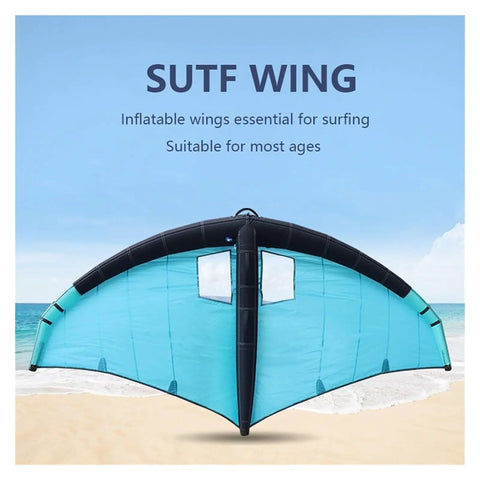 Ride-Ready Inflatable Wing Foil For Wind Wing Foiling And Kitesurfing, Quiver-Ready Blue Kite For Water Sports on Beach