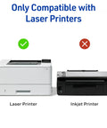 Hella Tough Waterproof Mailing Labels 1 X 2 5/8 Inches White Laser Inkjet Compatible, showing laser printer compatibility.