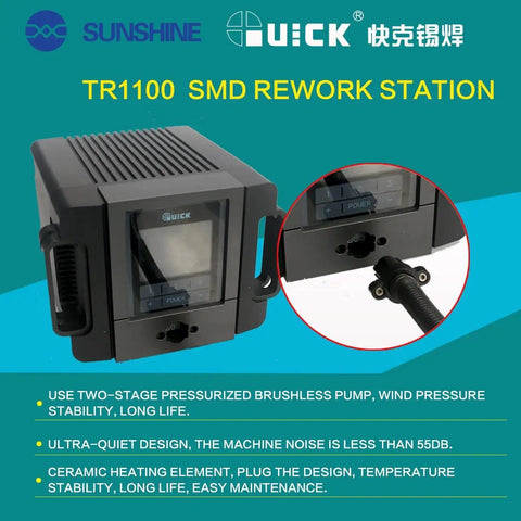 200W Hot Air Soldering Station for SMD Rework with silent twin stage brushless blower focusing on stability and longevity.