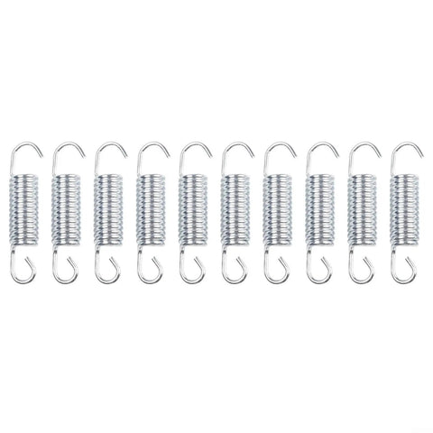 Heavy Duty Extension Springs 10 Pack Steel Barrel For Garage Doors And Ramps High Load Capacity Up To 50kg Tension Without Losing Elasticity viewed from side.