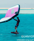Inflatable Wing Foil For Wind Wing Foiling And Surfing Handheld Wing Kite With Storage Bag And Leash in use on water
