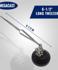 Heavy Duty Third Hand With Tweezers For Soldering, Black Metal Craft Stand With A Sturdy 13 Oz Base That Will Not Tip, Cross Locking 6.5 Inch Pointed Tweezers