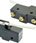 Encoder with microswitch and rotary encoder function, limit travel, small horizontal roller lever, hinge, screw terminal