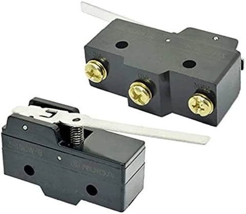 Encoder with microswitch and rotary encoder function, limit travel, small horizontal roller lever, hinge, screw terminal