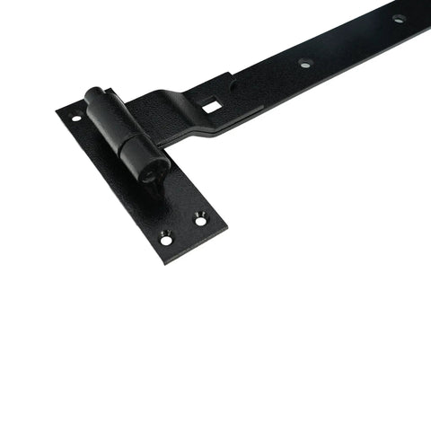 Heavy Duty Hook And Band Hinges For Shed Barn Gates Badass Durability And Sturdy As Heck Solid Black Metal Hardware for secure installation.