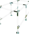 Heavy-Duty 6 Leg Square Flat Top Fitting Set For DIY Backyard Batting Cage, Event Booth, And Storage Shed With Quick Turn Eye Bolts