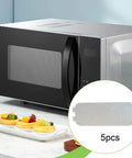 Microwave beside fruit tray with inset of 5x Microwave Waveguide Covers And Mica Plate Sheets, Style A, for easy DIY repair.