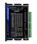 CL57T closed-loop stepper driver module by STEPPERONLINE with green terminal block; black enclosure (front view).