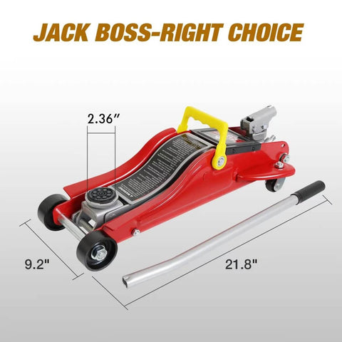 Floor Jack 2.5 Ton Hydraulic Low Profile Trolley Car Jack With Portable Storage Case And Lifting Range 3.5 To 14 Inches