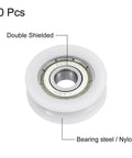 U608ZZ Nylon Pulley U Groove Ball Bearing 8x30x10mm Shielded Wheel, Steel/Nylon, Double Shielded, 20 pcs, Fits 8mm Shafts, Front View