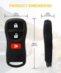 Keyless Entry Remote Fob For Infiniti And Nissan Cars Armada Frontier Murano Pathfinder Quest Sentra Titan Versa Xterra FX35 FX45 QX4 Replacement KBRASTU15 2 Pack Includes Batteries Pre Tested Plug And Play product dimensions