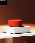 Desktop USB Volume Knob Switcher With Aluminum Body, Quiet Rotation For Undisturbed Use, Plug And Play PC Accessory For Gaming, Streaming, And Office, Precise Sound Control, Dope Gift For Keyboard And Audio Enthusiasts red aluminum volume knob on white base